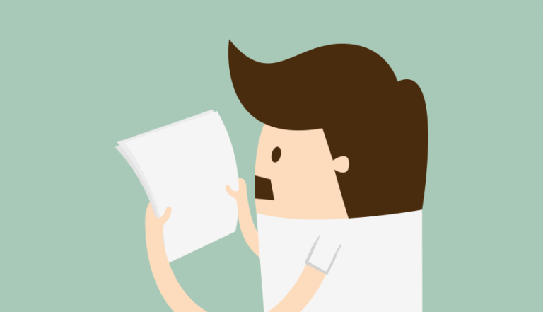 illustration on man surprised by his tax forms