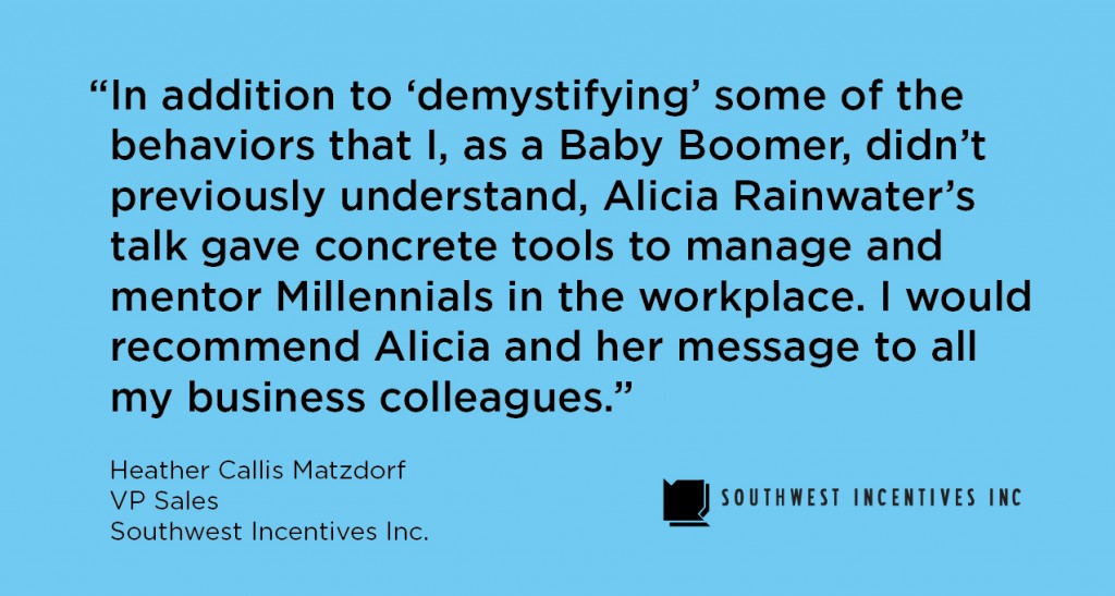 CGK-speaker-Alicia-Rainwater-testimonial-by-Heather-callis-matzdorf-VP-of-Sales-for-Southwest-Incentives-Inc.